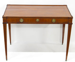 A Late 18th / Early 19th Century Dutch Marquetry Inlaid Veneered Silver Table