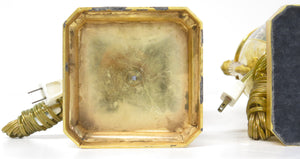 Pair of Gilt Bronze and "Old Paris" Porcelain Neoclassical Table Lamps
