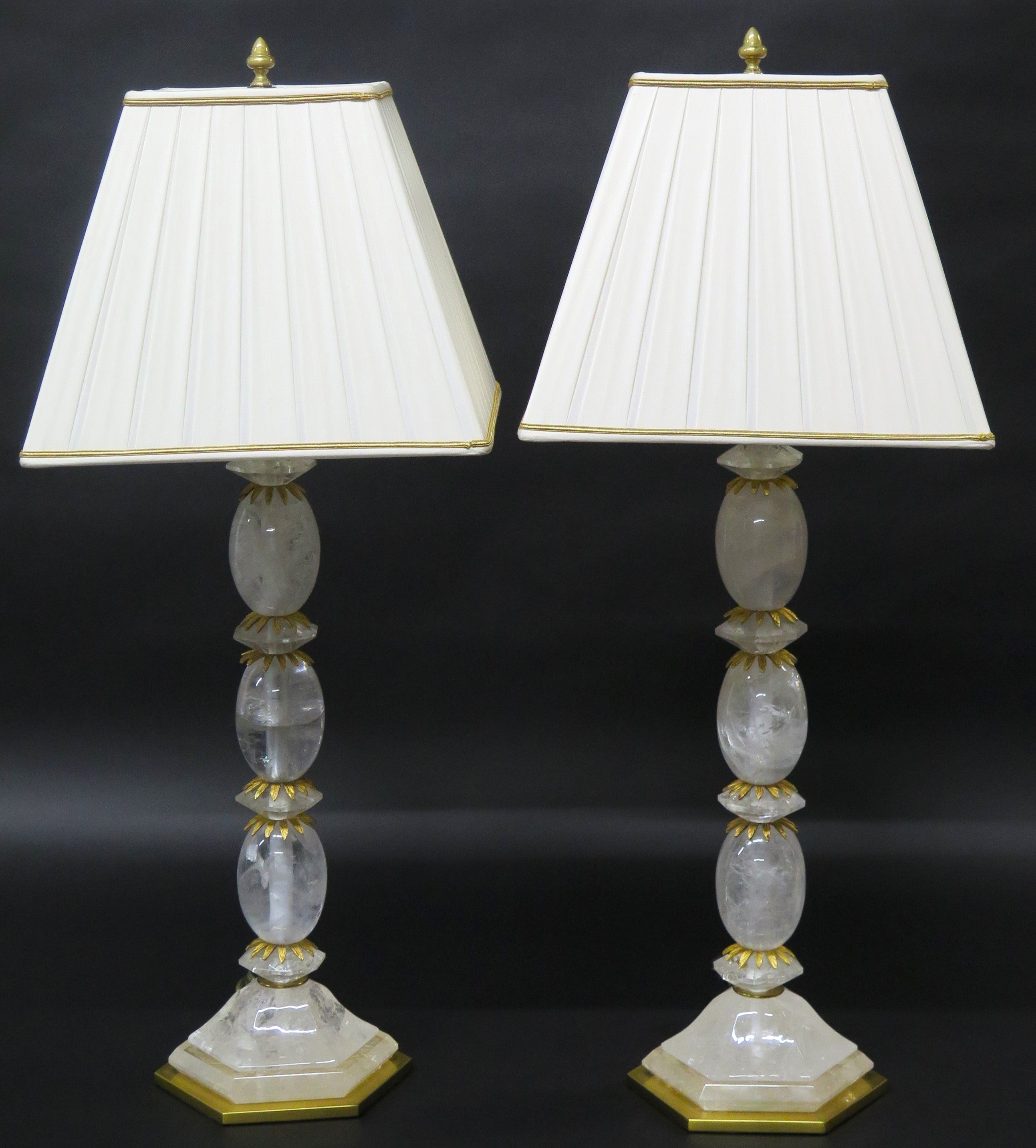 A Pair of Rock Crystal Lamps