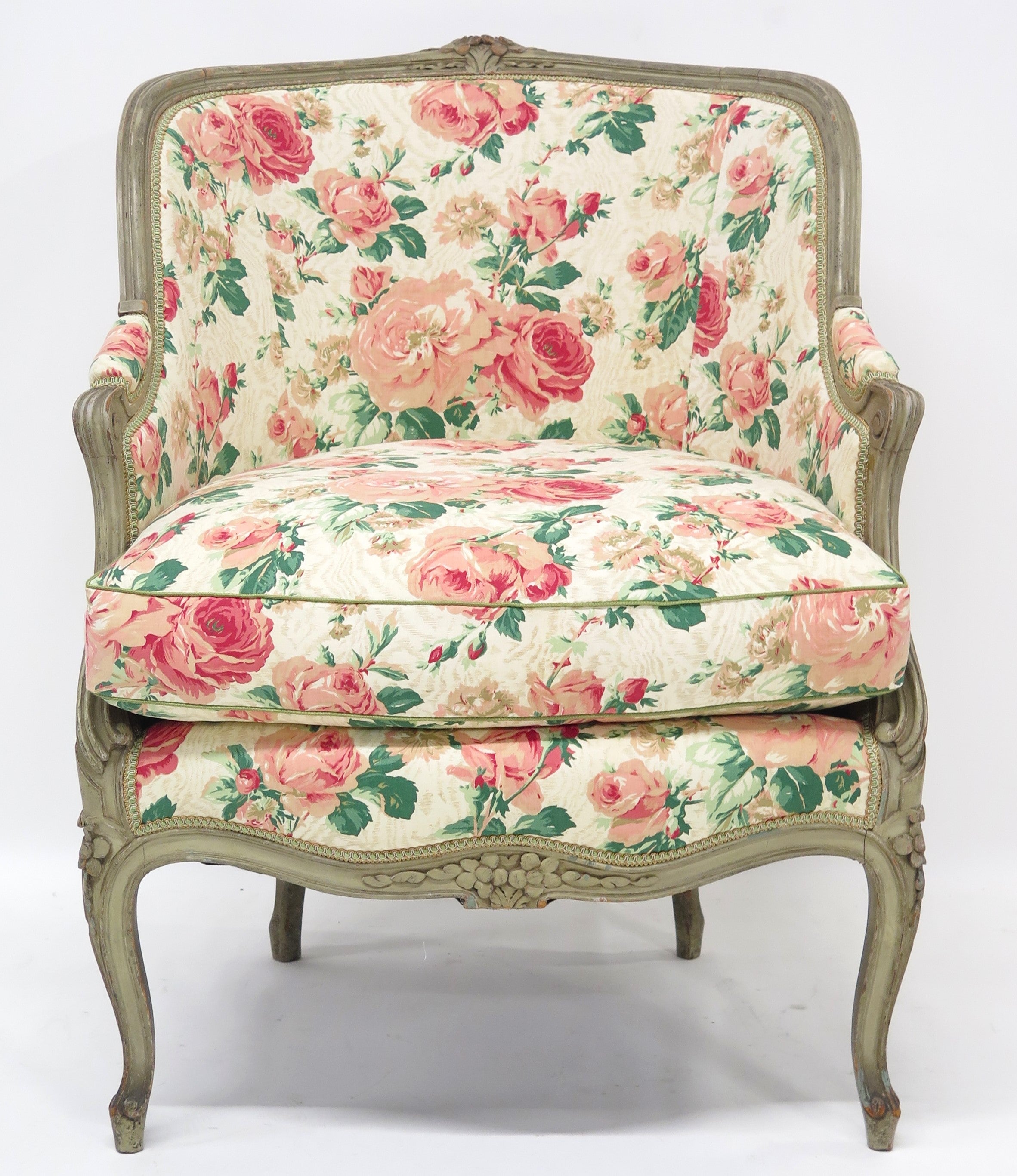 A Beautiful Louis XV Style Painted Bergere