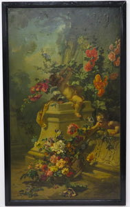 19th Century Oil on Canvas French Floral Still LIfe