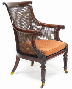 English Regency Caned Library Chair, possibly Gillows