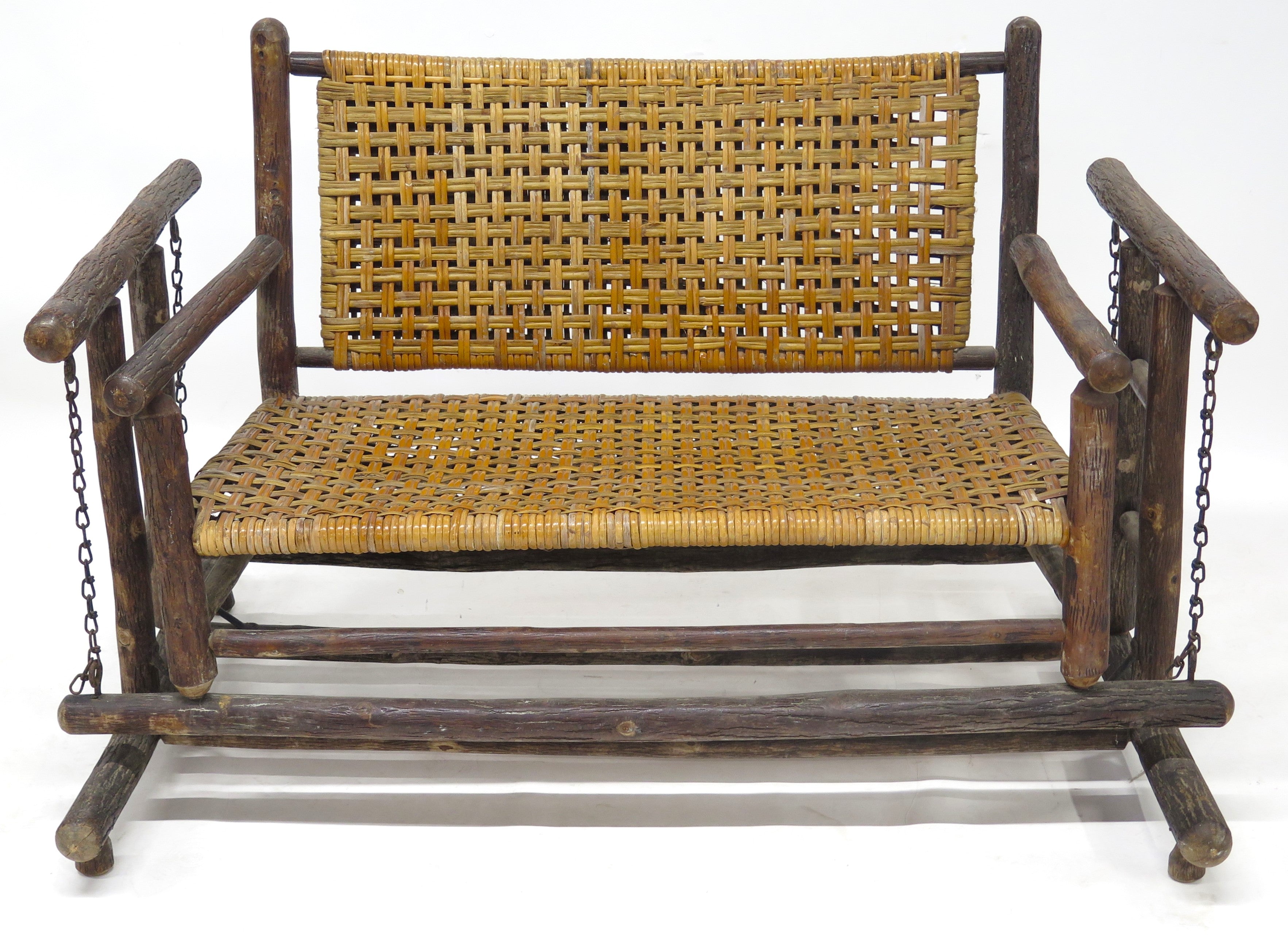 American Rustic Old Hickory Porch Glider / Loveseat