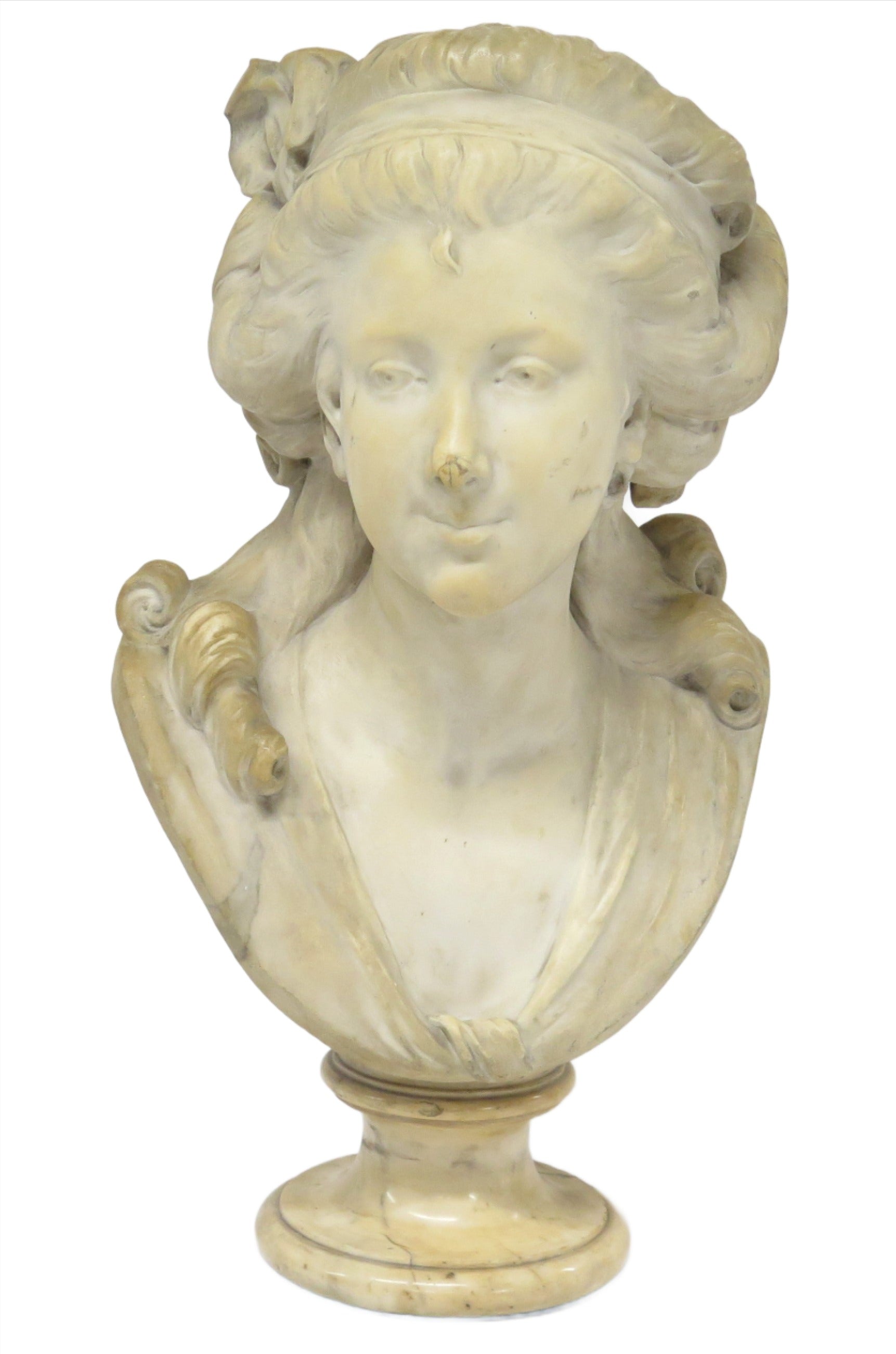 Carved Marble Bust of Marie Antoinette