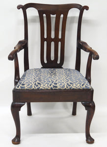 A George III Chippendale Style Mahogany Armchair