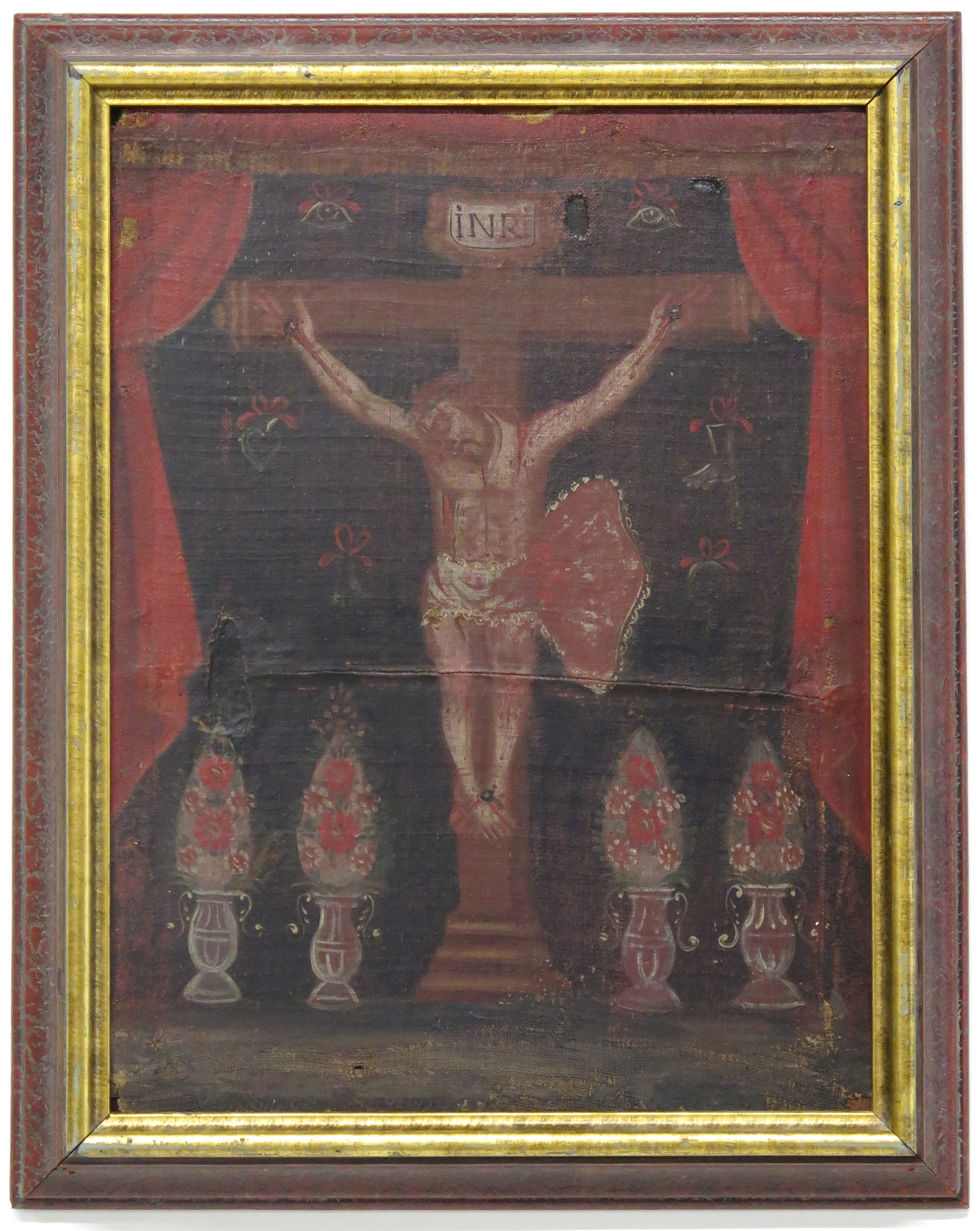 18th Century Spanish Colonial Oil on Canvas Painting