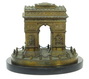 A French Grand Tour Souvenir Patinated Bronze Arc De Triomphe