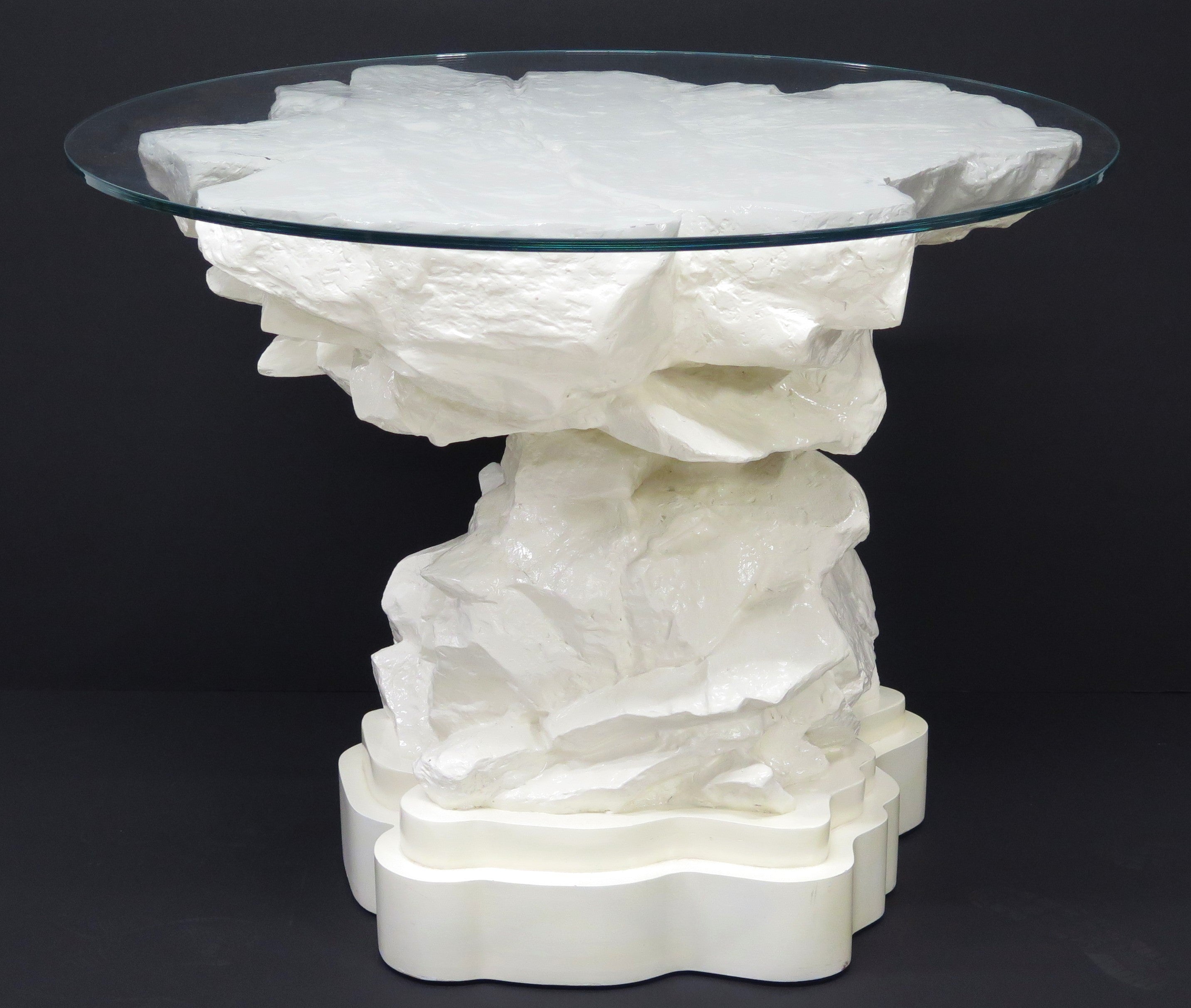 Faux Rock Center Table, Manner of John Dickenson, after Emilio Terry