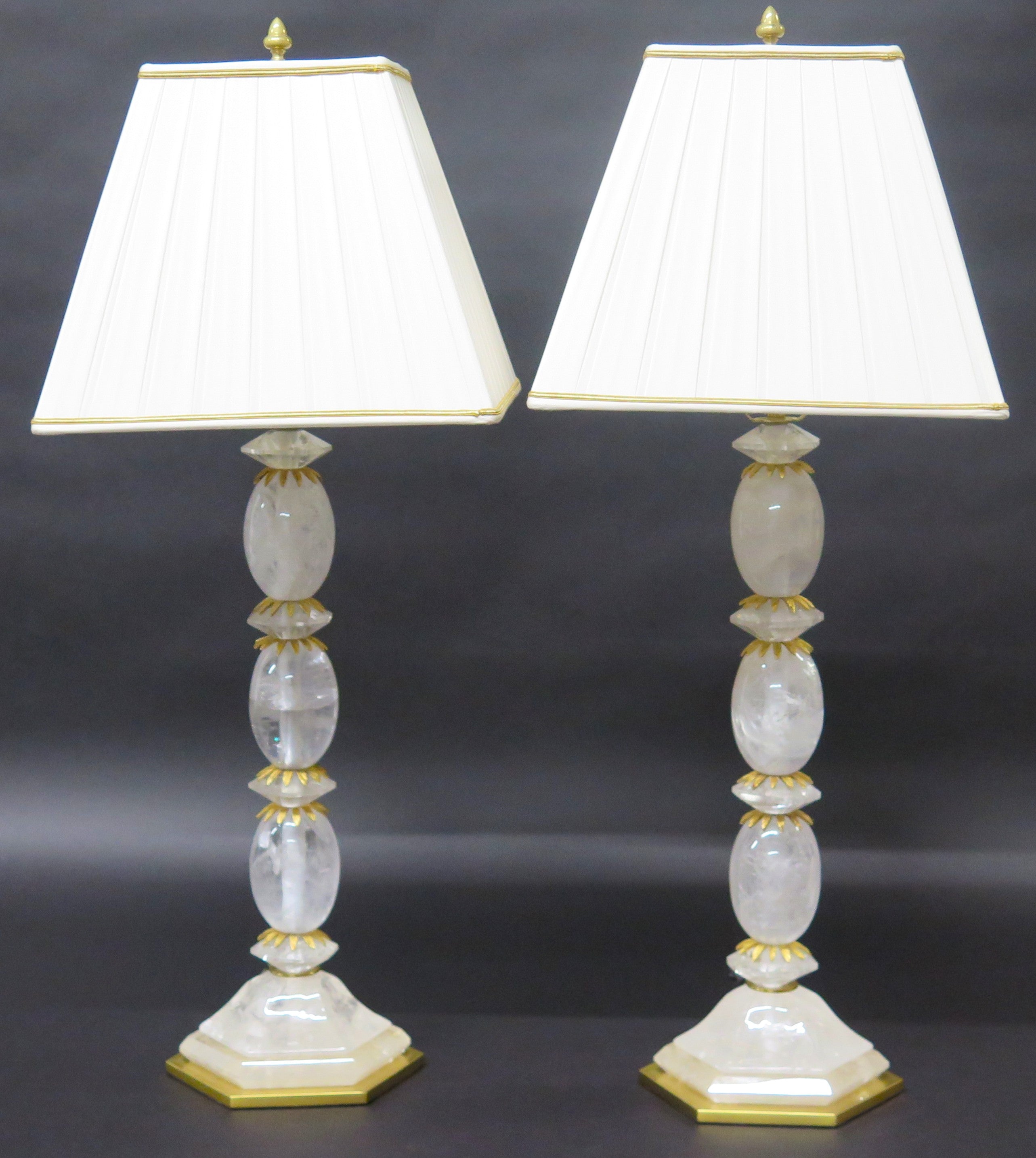 A Pair of Rock Crystal Lamps