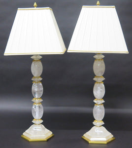 A Pair of Rock Crystal Lamps