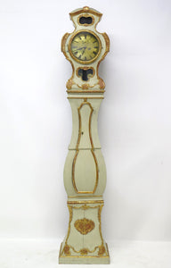 Baroque Paint and Parcel Gilt Longcase Clock