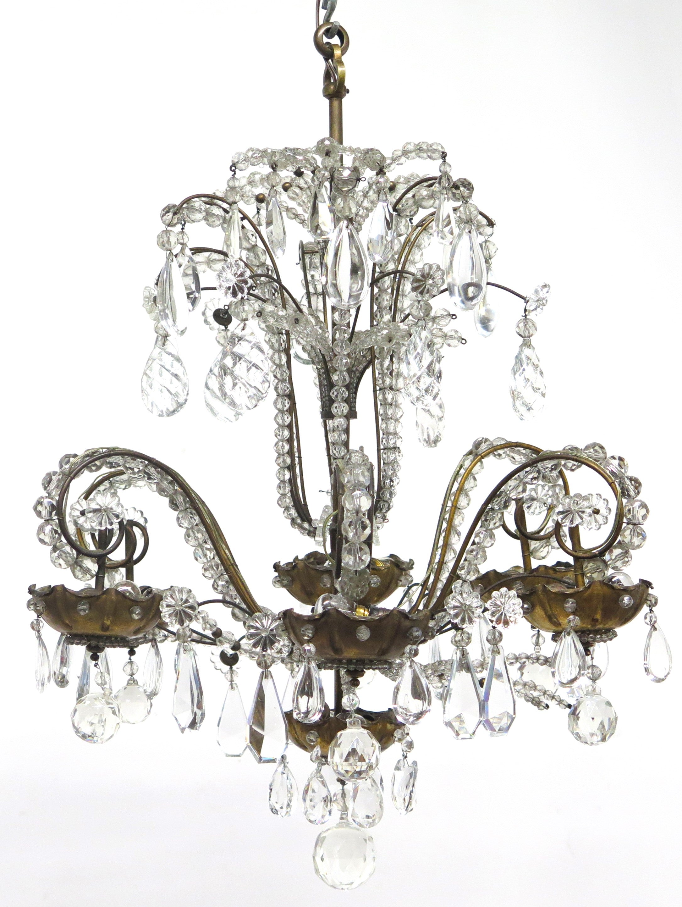 Art Deco Six-Light Chandelier by Maison Jansen