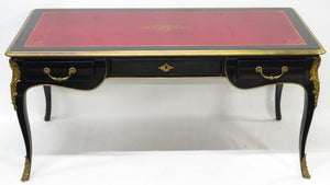 A Louis XV-Style Black Lacquer Bureau Plat / Writing Desk
