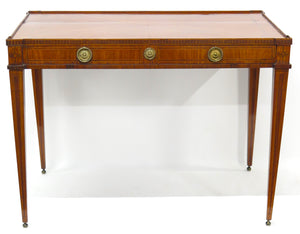 A Late 18th / Early 19th Century Dutch Marquetry Inlaid Veneered Silver Table