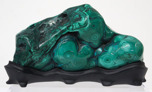 Chinese Malachite Freeform Bullseye Scholar's Rock