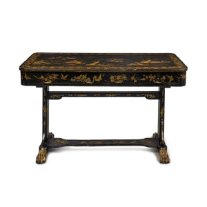 Chinese Export Black Lacquer and Gold Writing Table / Desk
