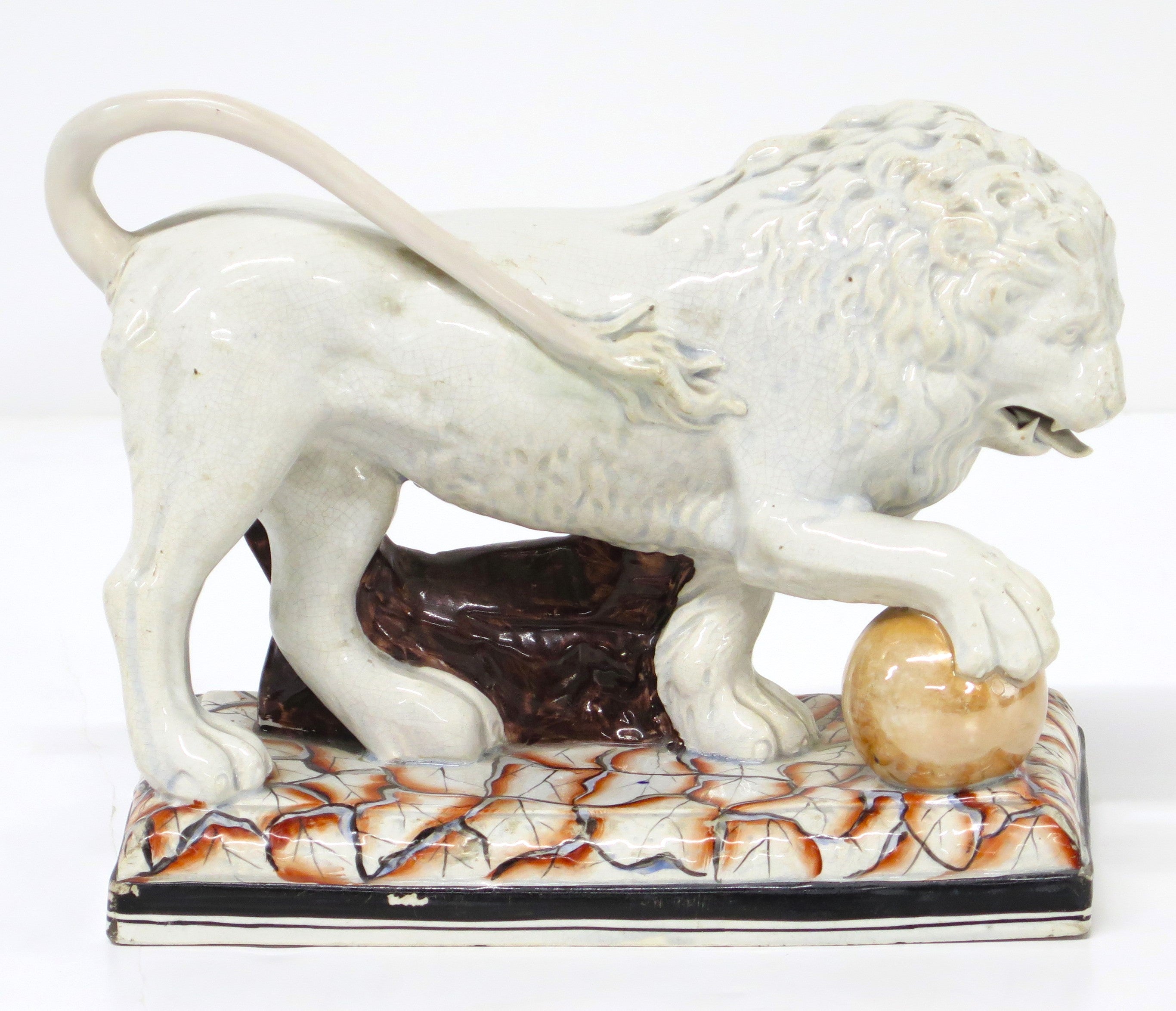 Late 18th Century Staffordshire Ceramic Figure of a Lion