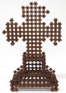 A Large Scale American Folk "Tramp Art" Cross