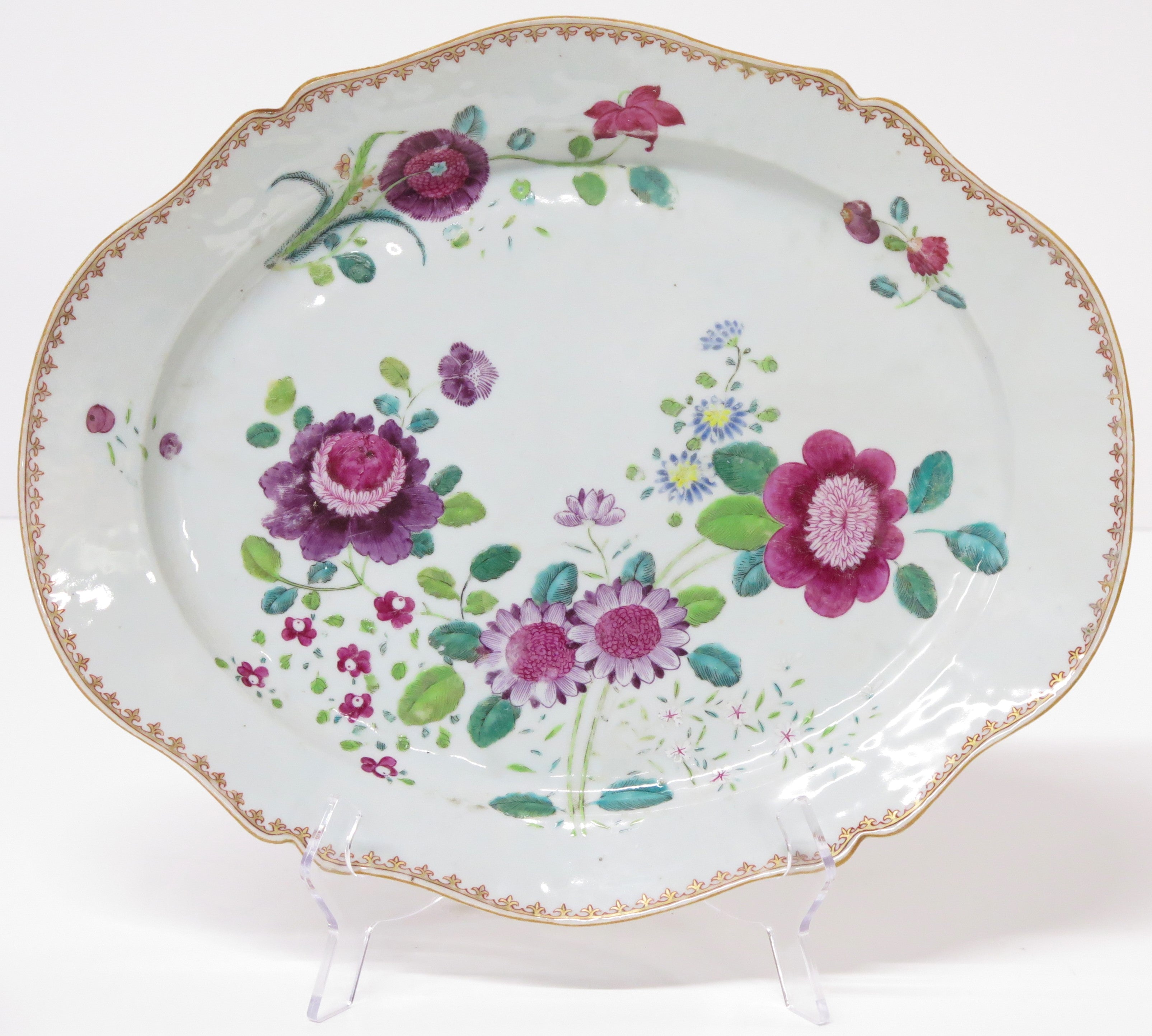 A Famille Rose Meat Plate