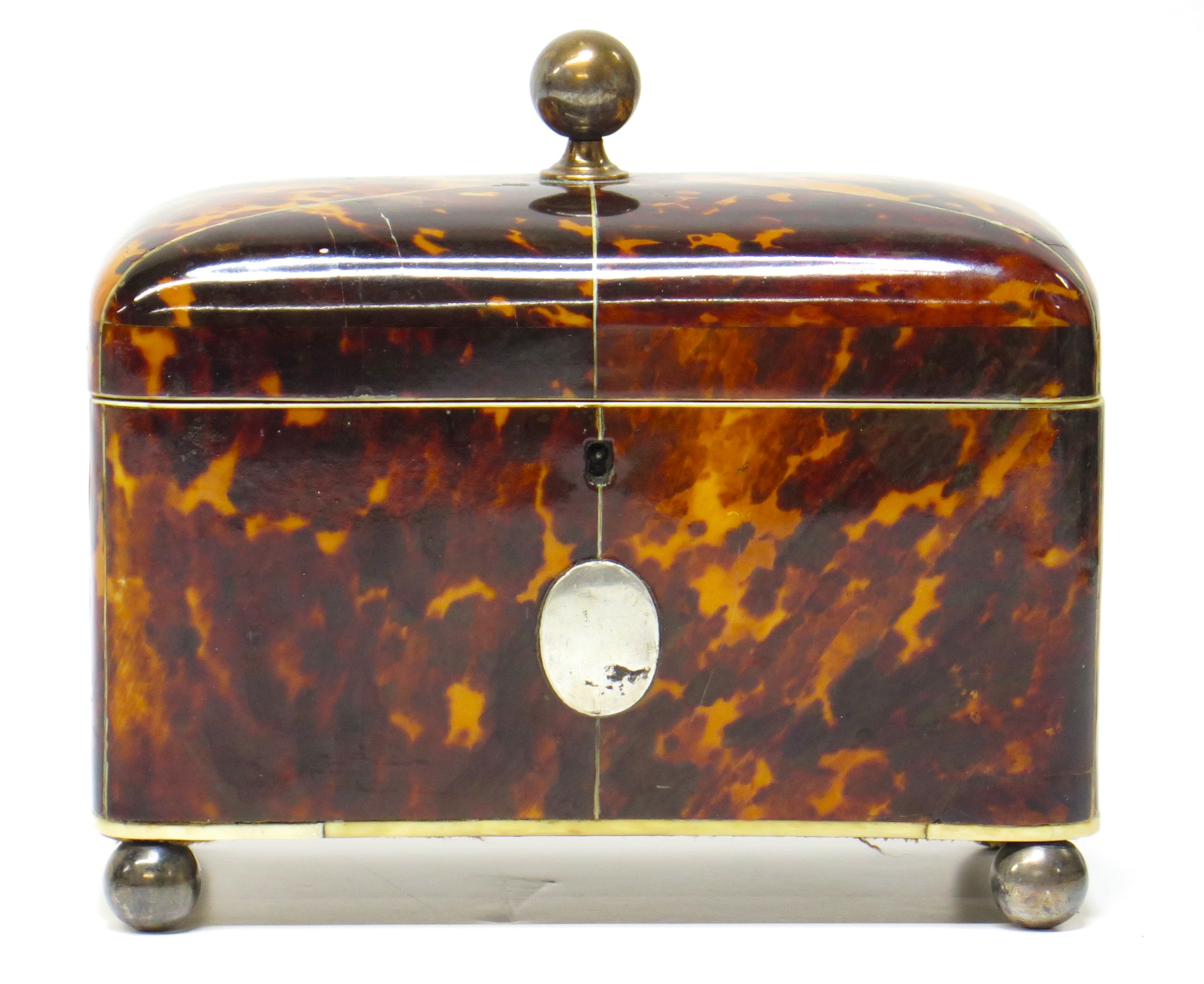 Tortoise Shell Tea Caddy with Silver Decoration – Nick Brock Antiques