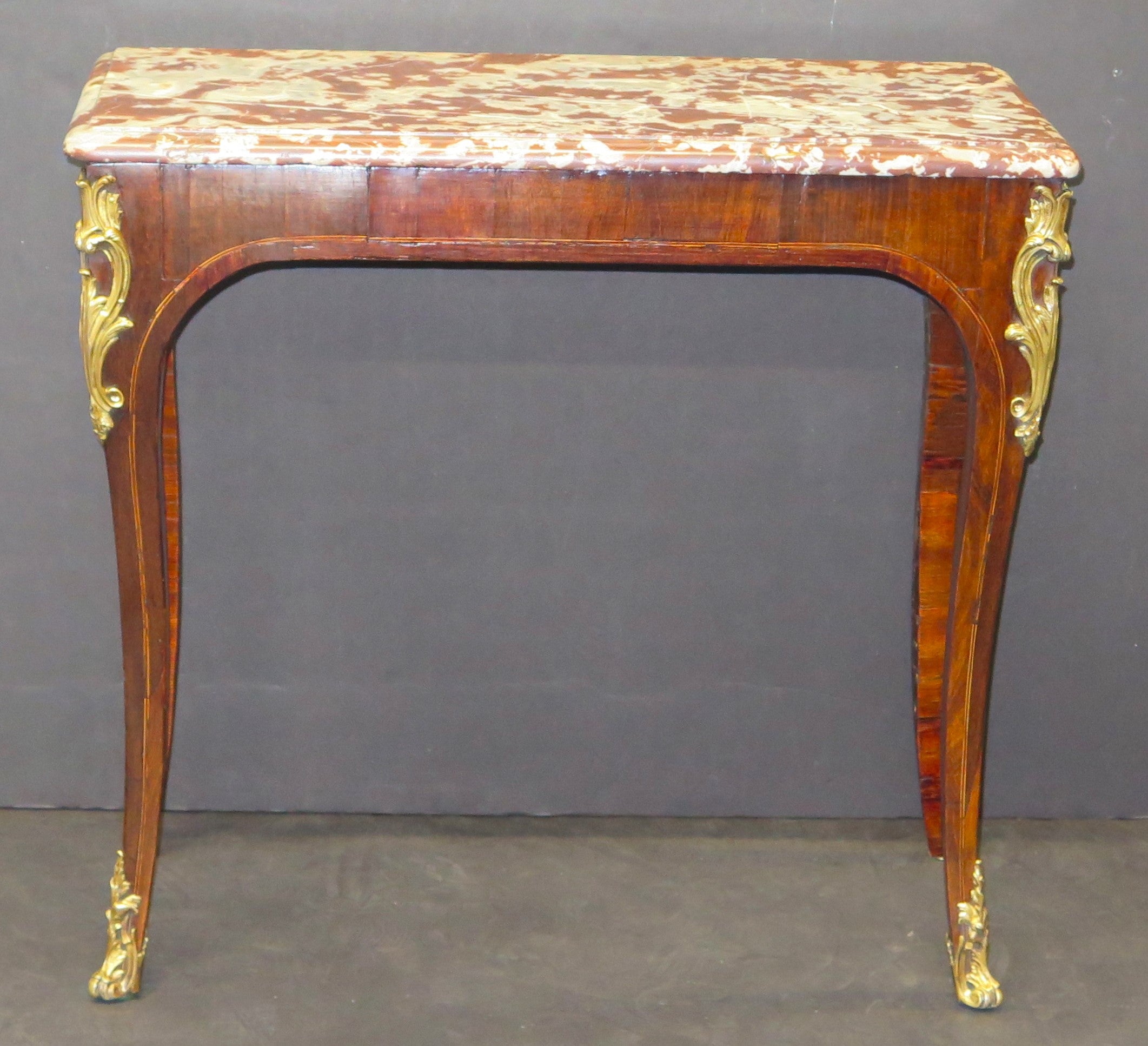 A Small Louis XV Marble Topped Console Table