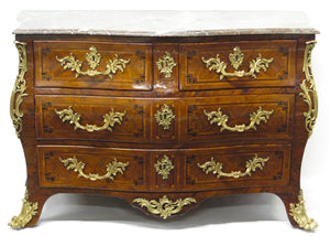 A Louis XV Chest in Violet Wood/Purpleheart Veneer, Crossbanded in