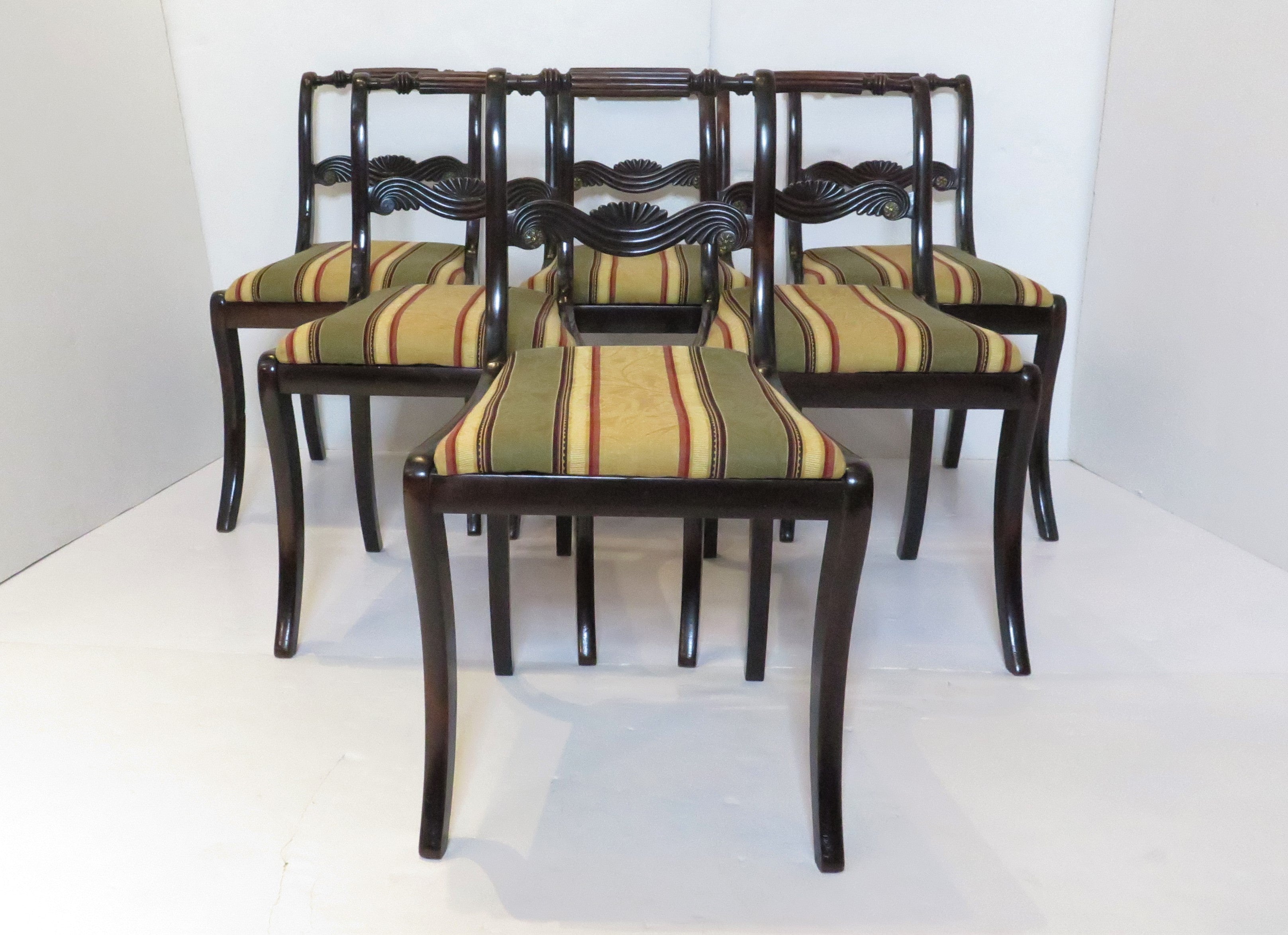 Set of ( 6 ) English Regency Mahogany Chairs