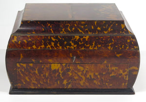 English Regency Tortoise Shell Jewelry Casket