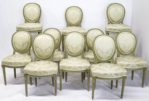 Set of 10 Louis XVI-Style Painted Side Chairs