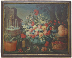 Oil on Canvas Painting of a Floral Arrangement