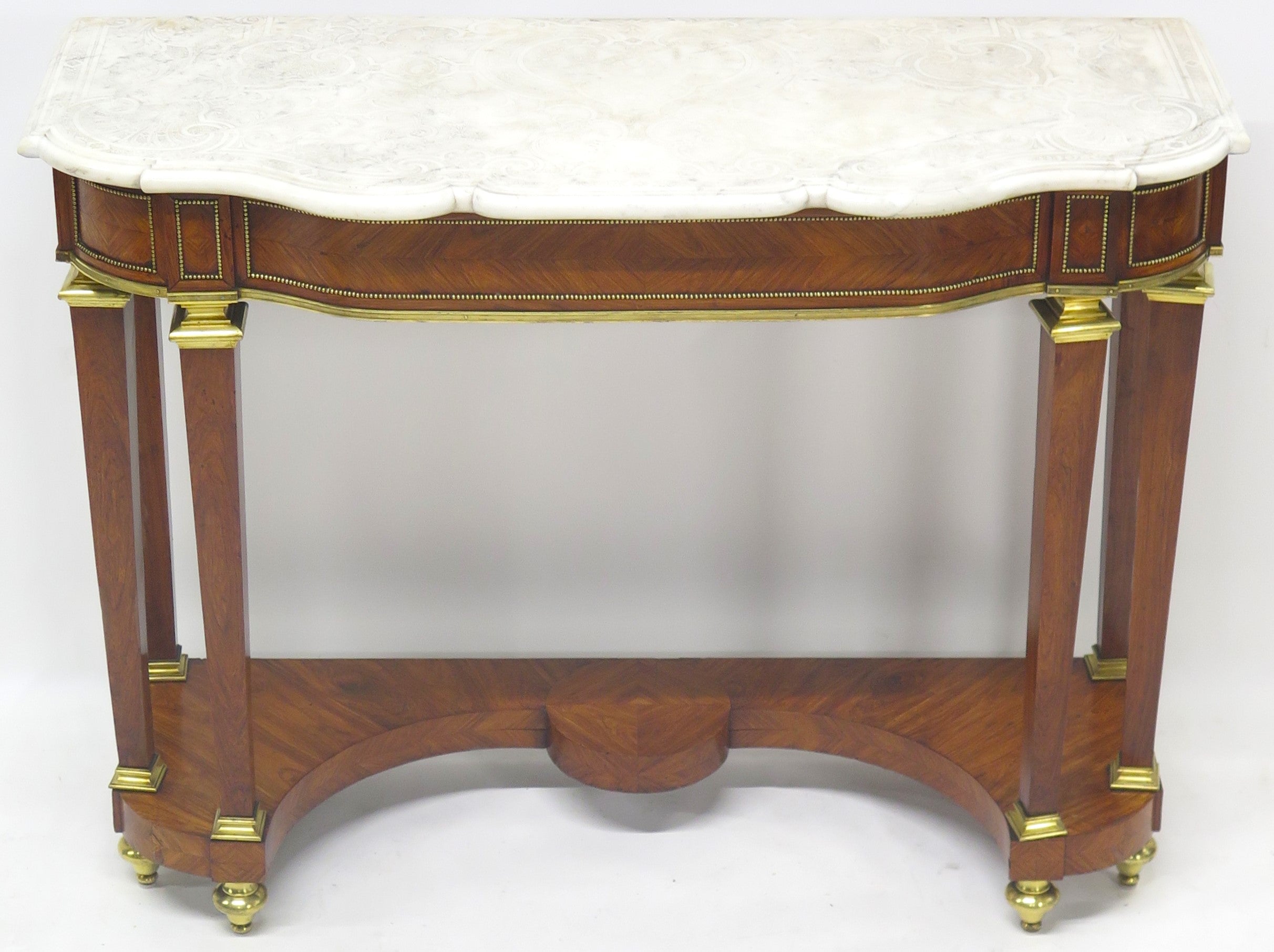 A 19th Century French Brass Mounted Console Table