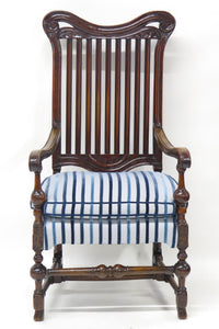 A Rare Form William and Mary Walnut Banister Back Armchair