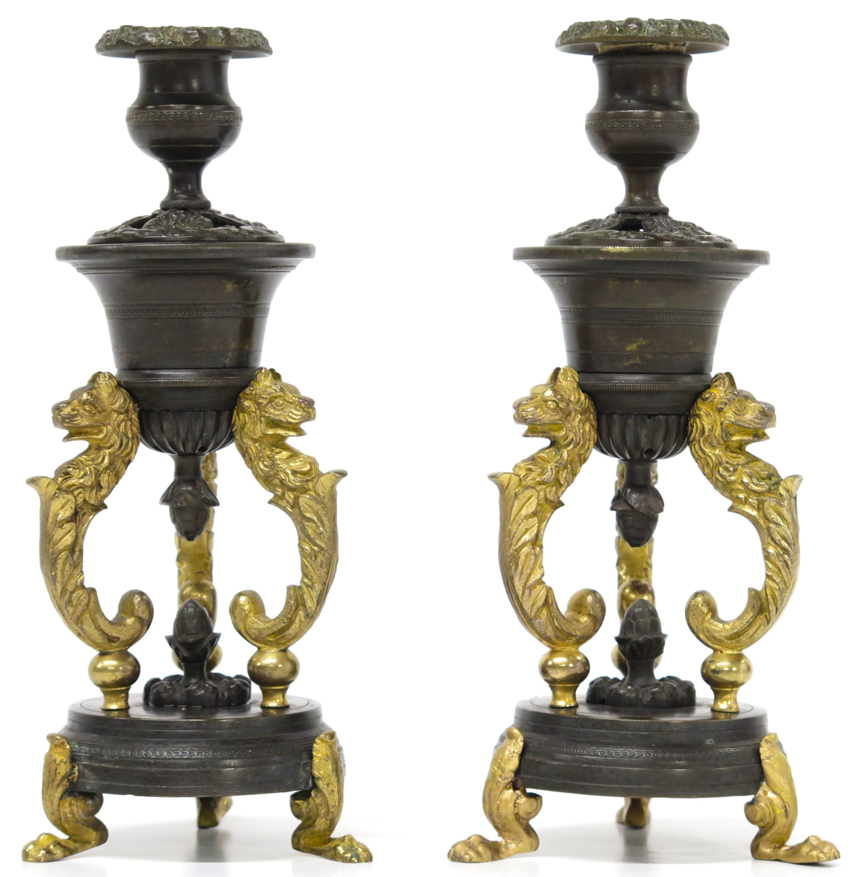 A Pair of Late Regency Patinated and Metal Cassoulets