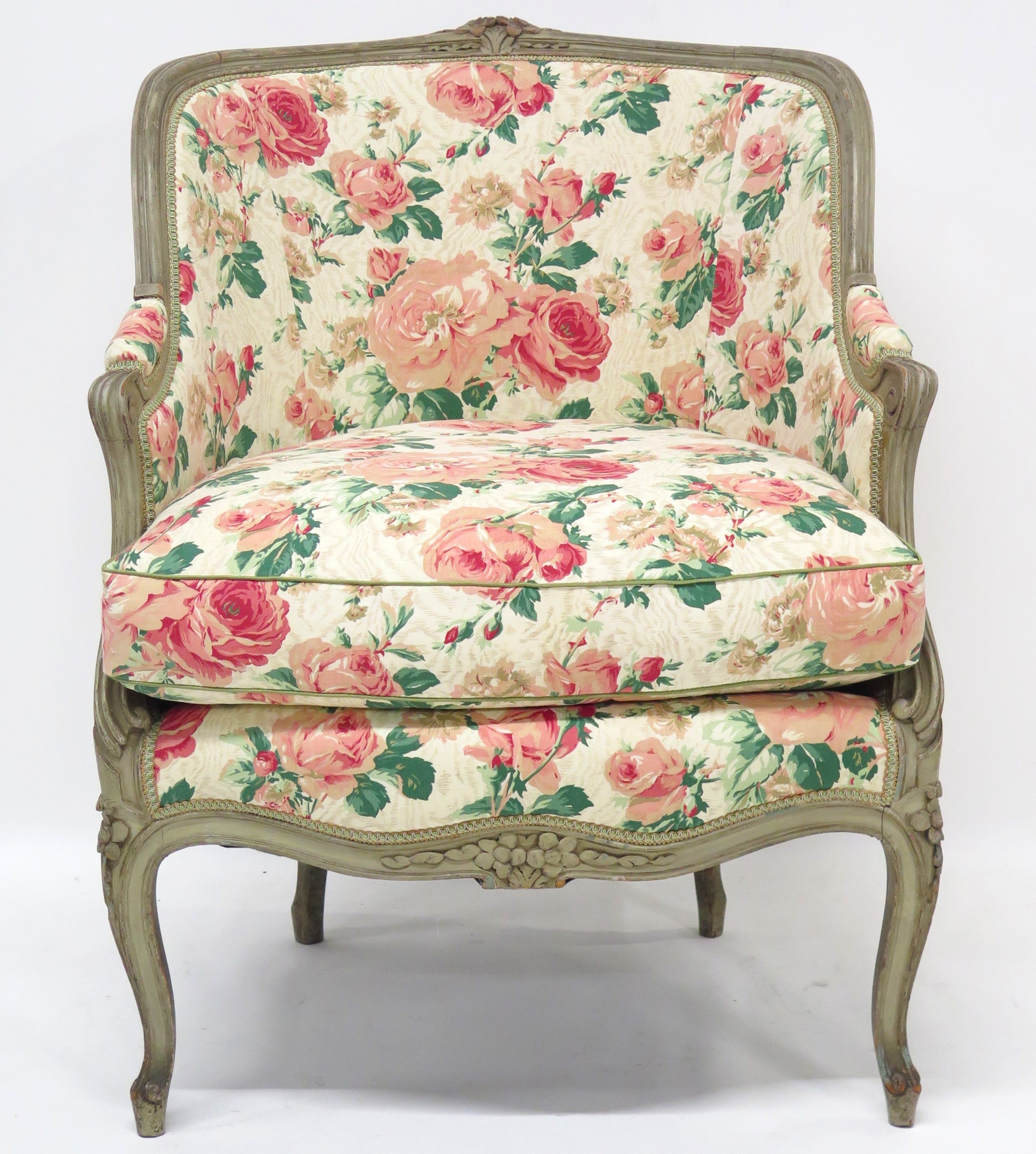 A Beautiful Louis XV Style Painted Bergere