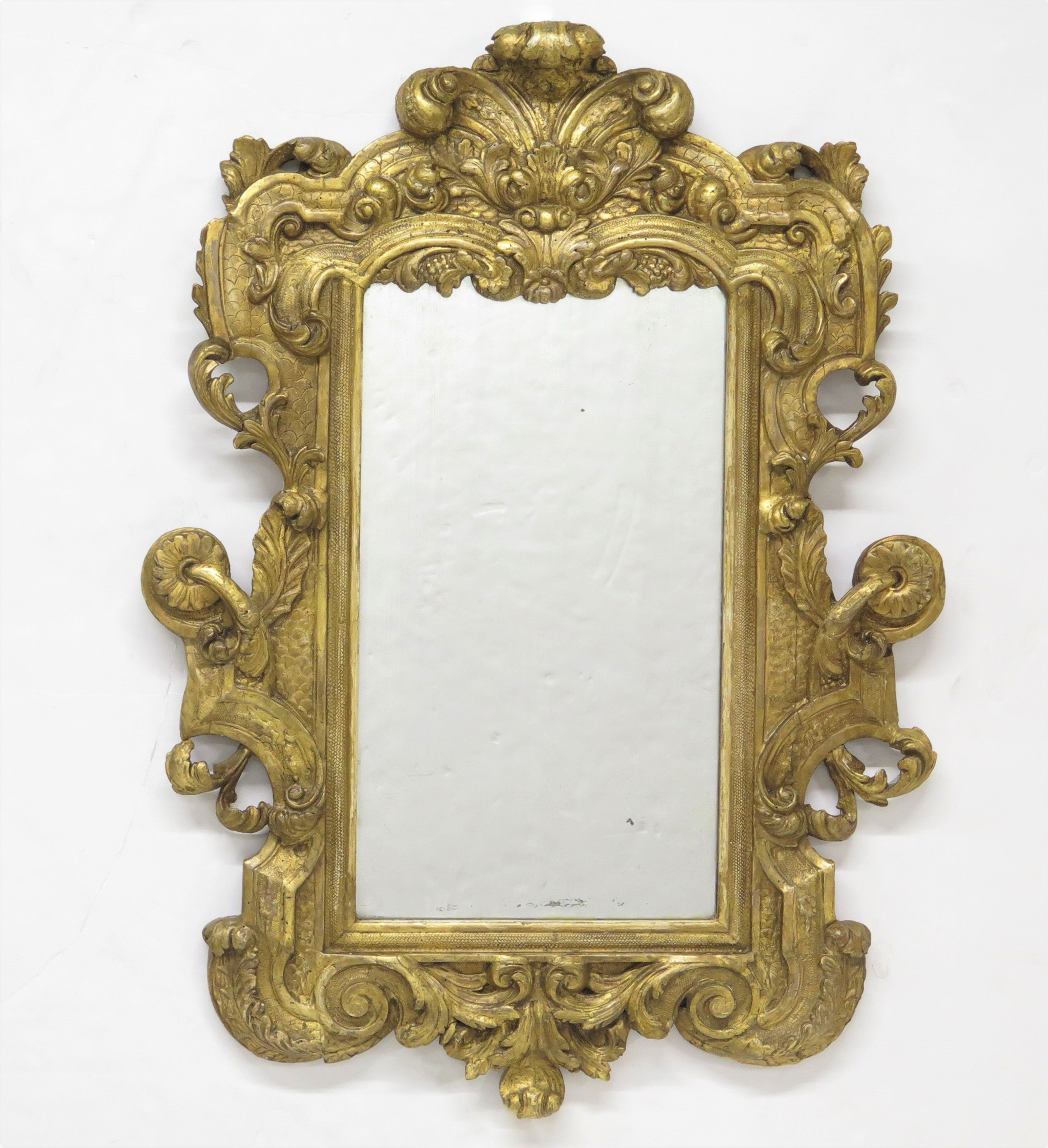 Italian Looking Glass/mirror, Carved and Gilded