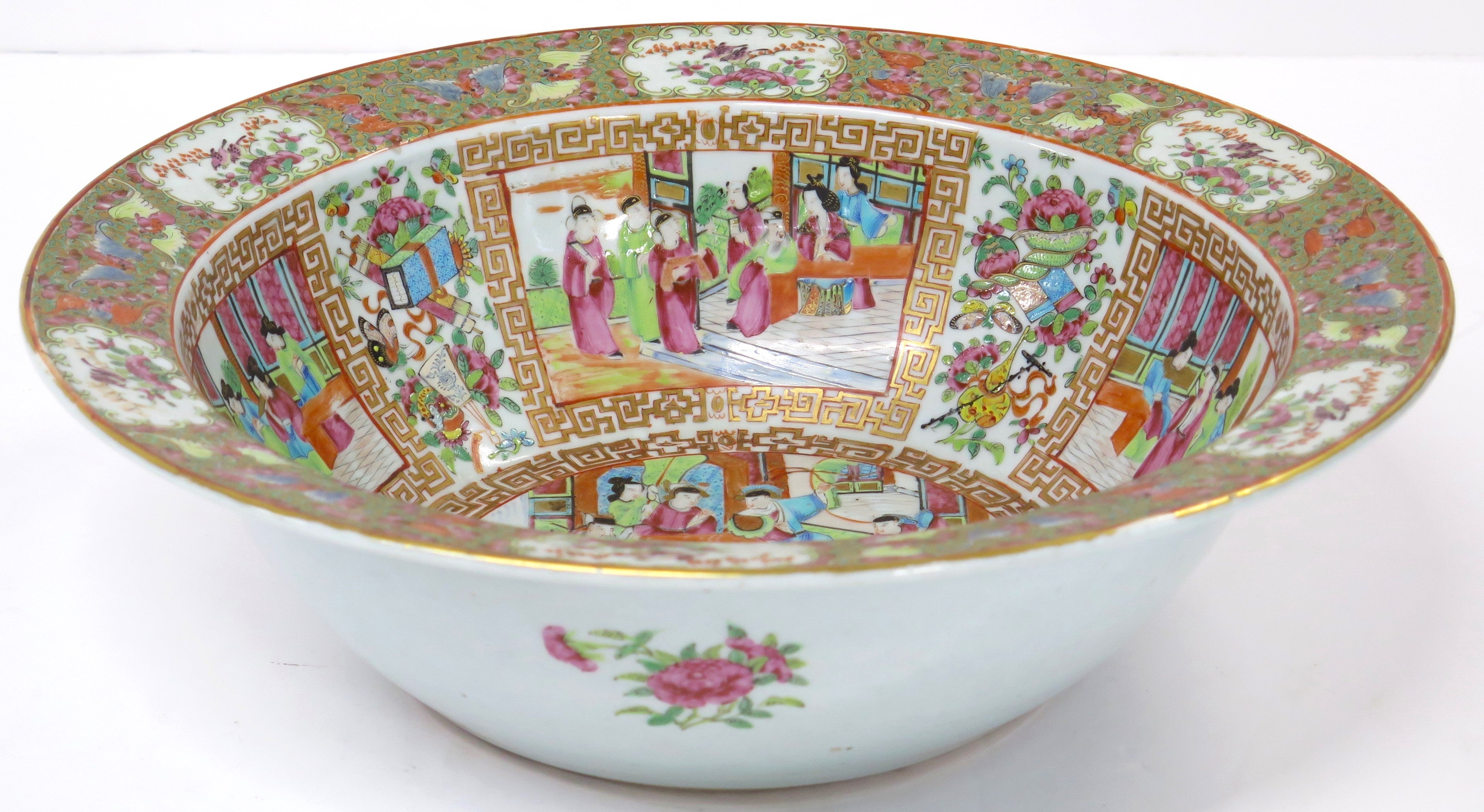 A Fine Large Chinese Export Rose Medallion Bowl