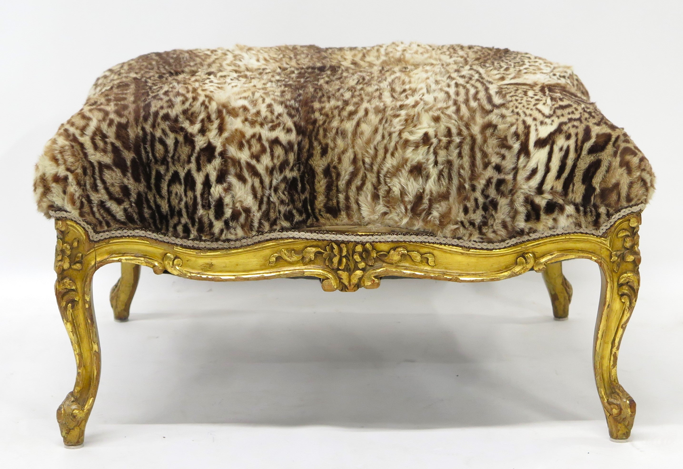 A 19th Century Louis XV Style Giltwood Tabouret