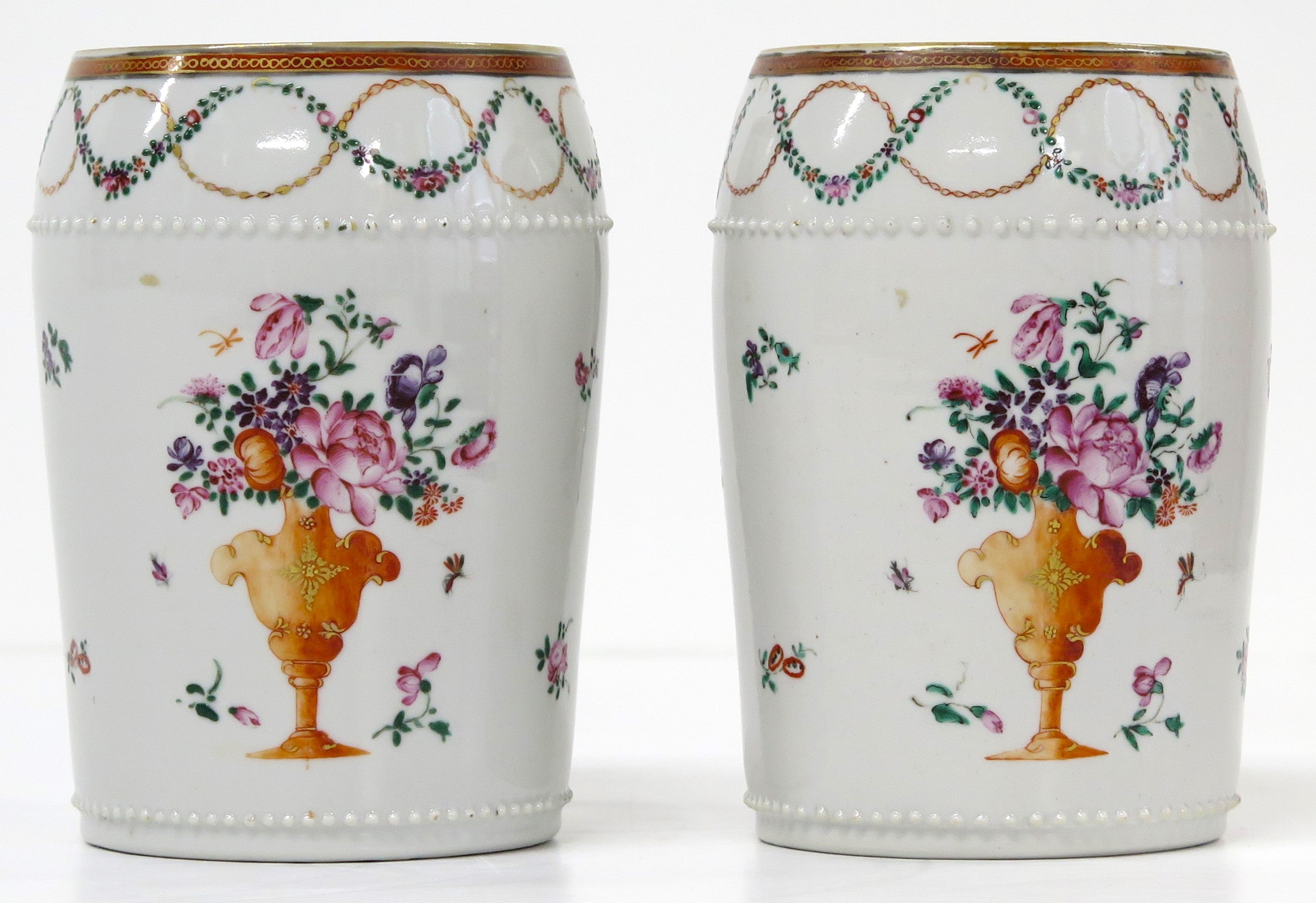 A Pair of Chinese Export Porcelain Famille Rose Mugs