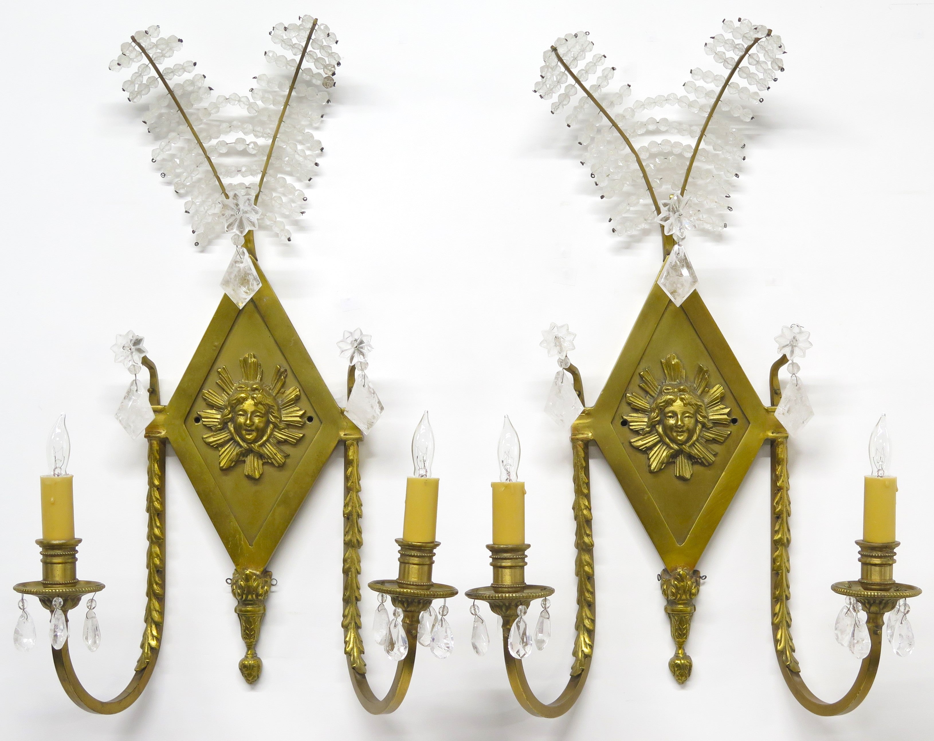A Pair of Neoclassical Two Light Wall Sconces