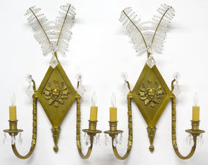 A Pair of Neoclassical Two Light Wall Sconces