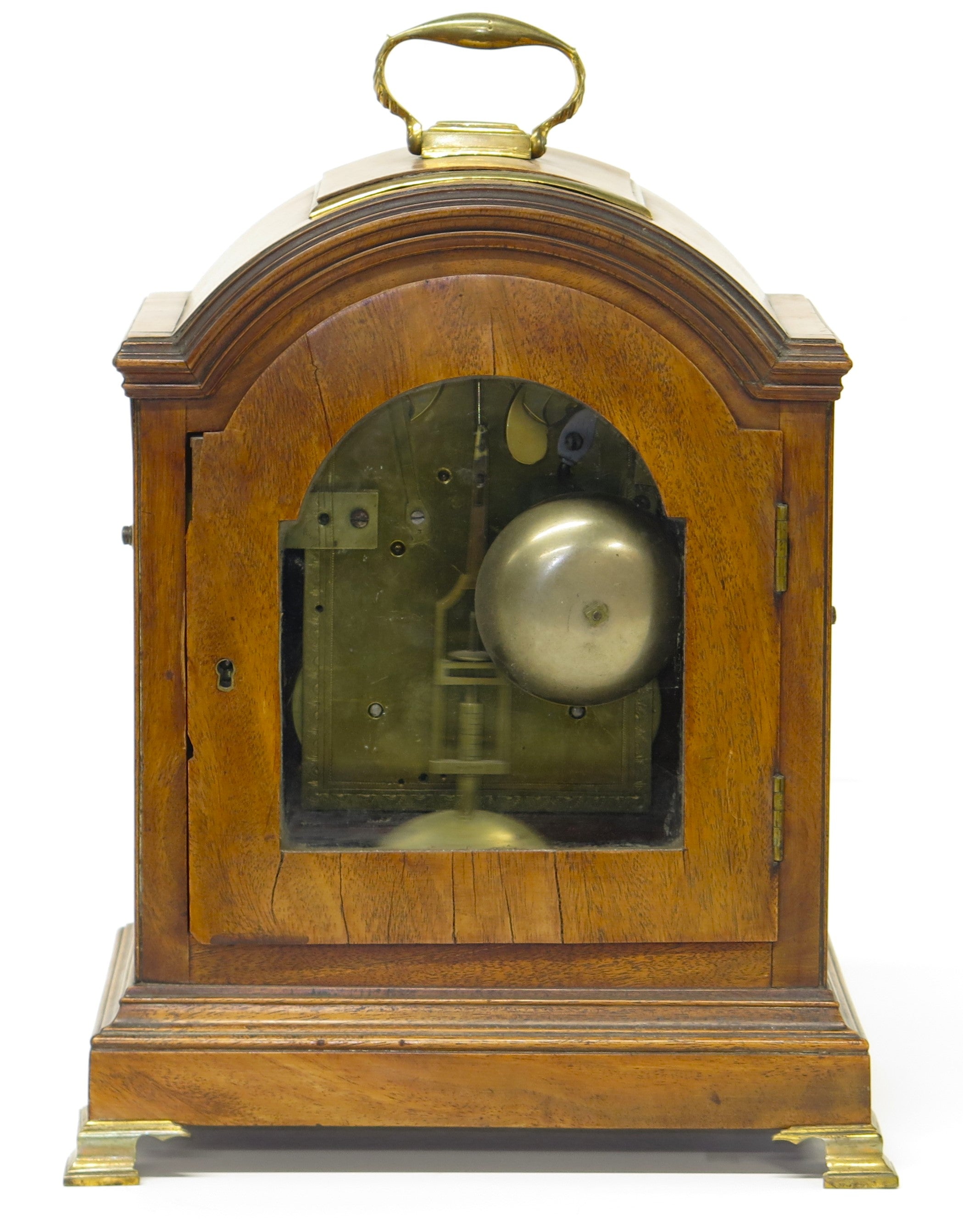 George II Mahogany Arched-Top Bracket Clock by Sly, Weymouth, England