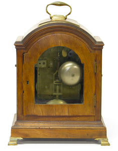 George II Mahogany Arched-Top Bracket Clock by Sly, Weymouth, England