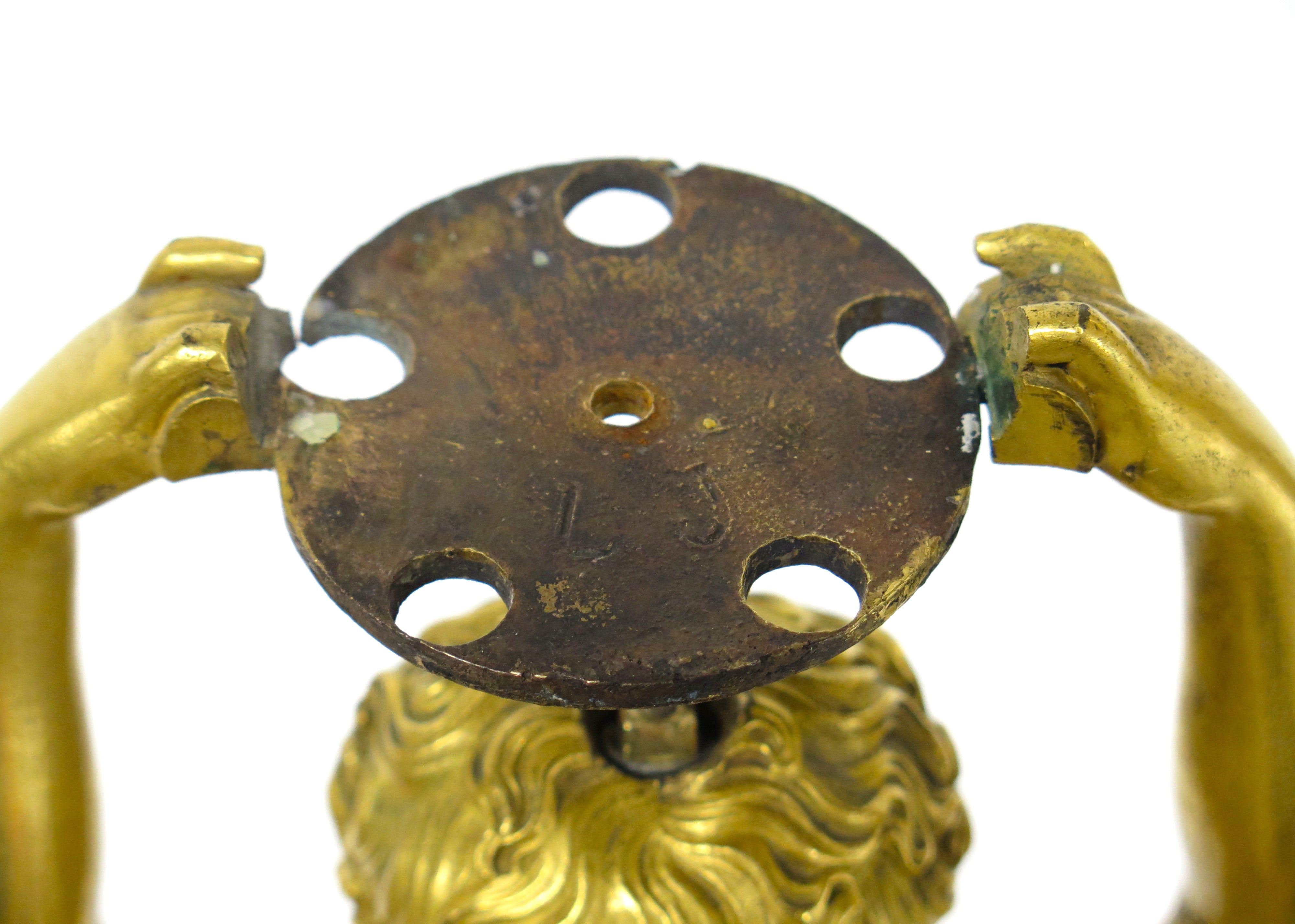 A Pair of French Empire Six Light Figural Candelabra