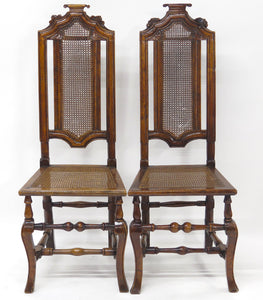 A Pair of William and Mary Walnut Side Chairs