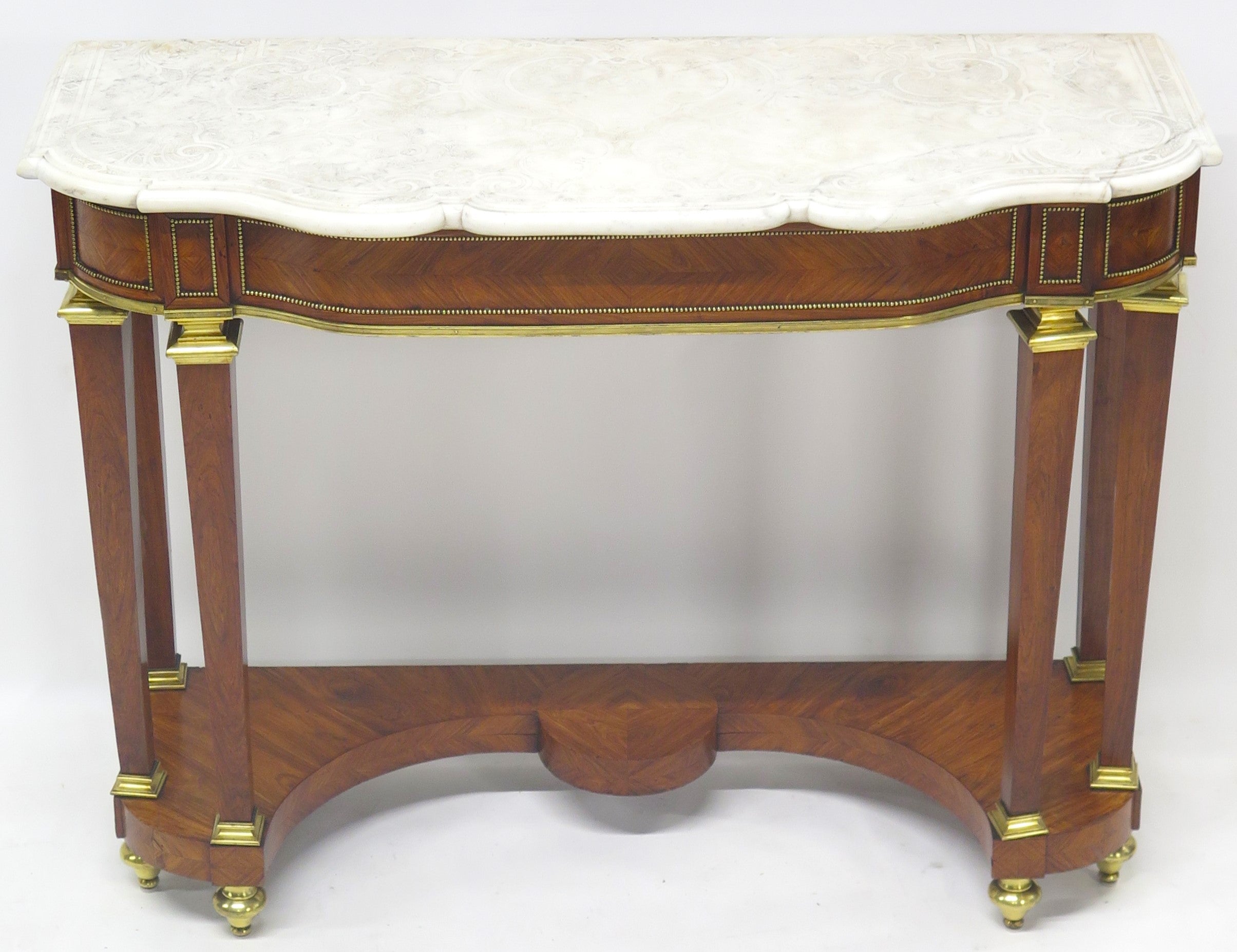 A 19th Century French Brass Mounted Console Table