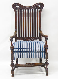 A Rare Form William and Mary Walnut Banister Back Armchair