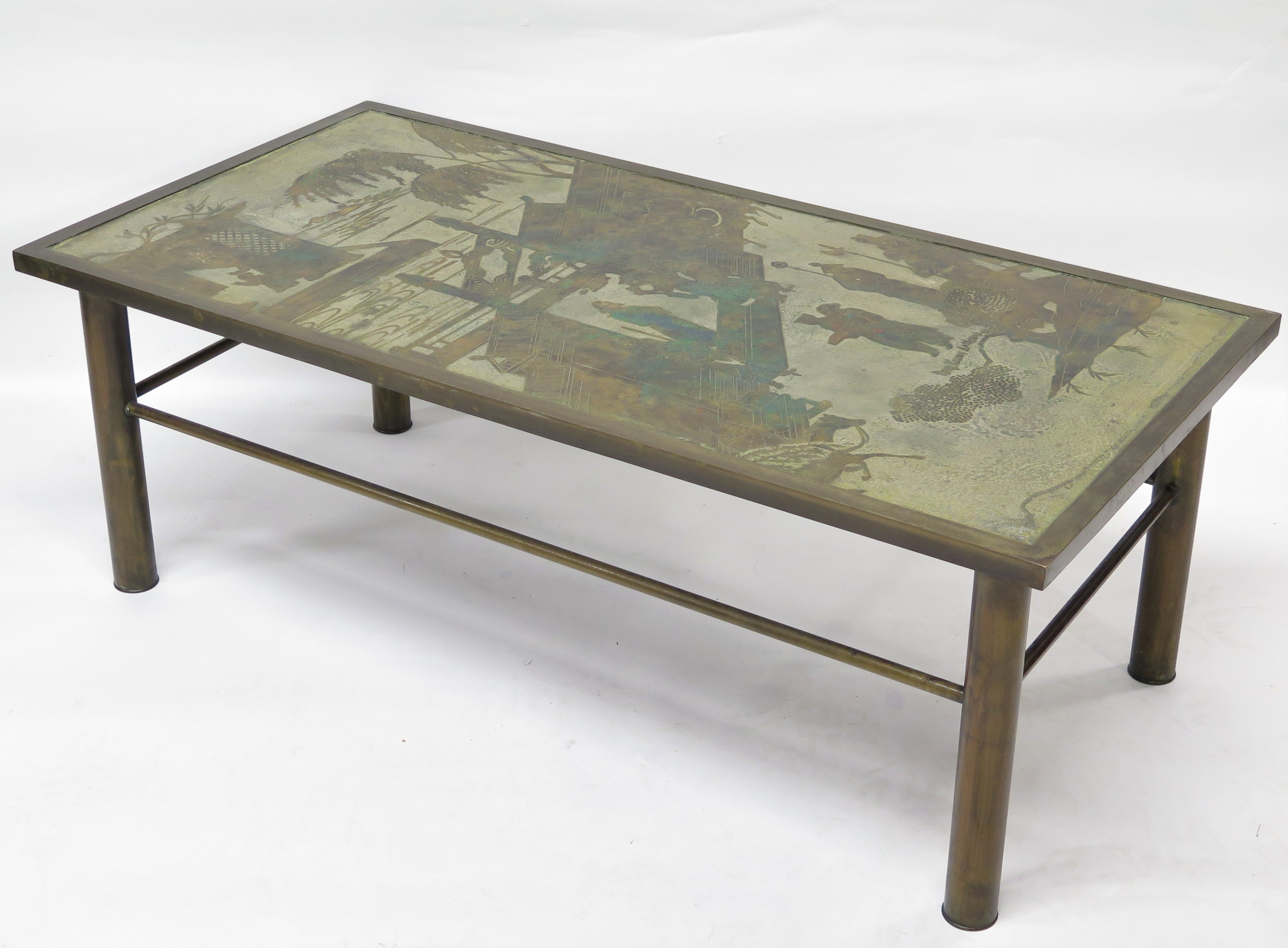 Philip & Kelvin LaVerne Etched Bronze Cocktail Table