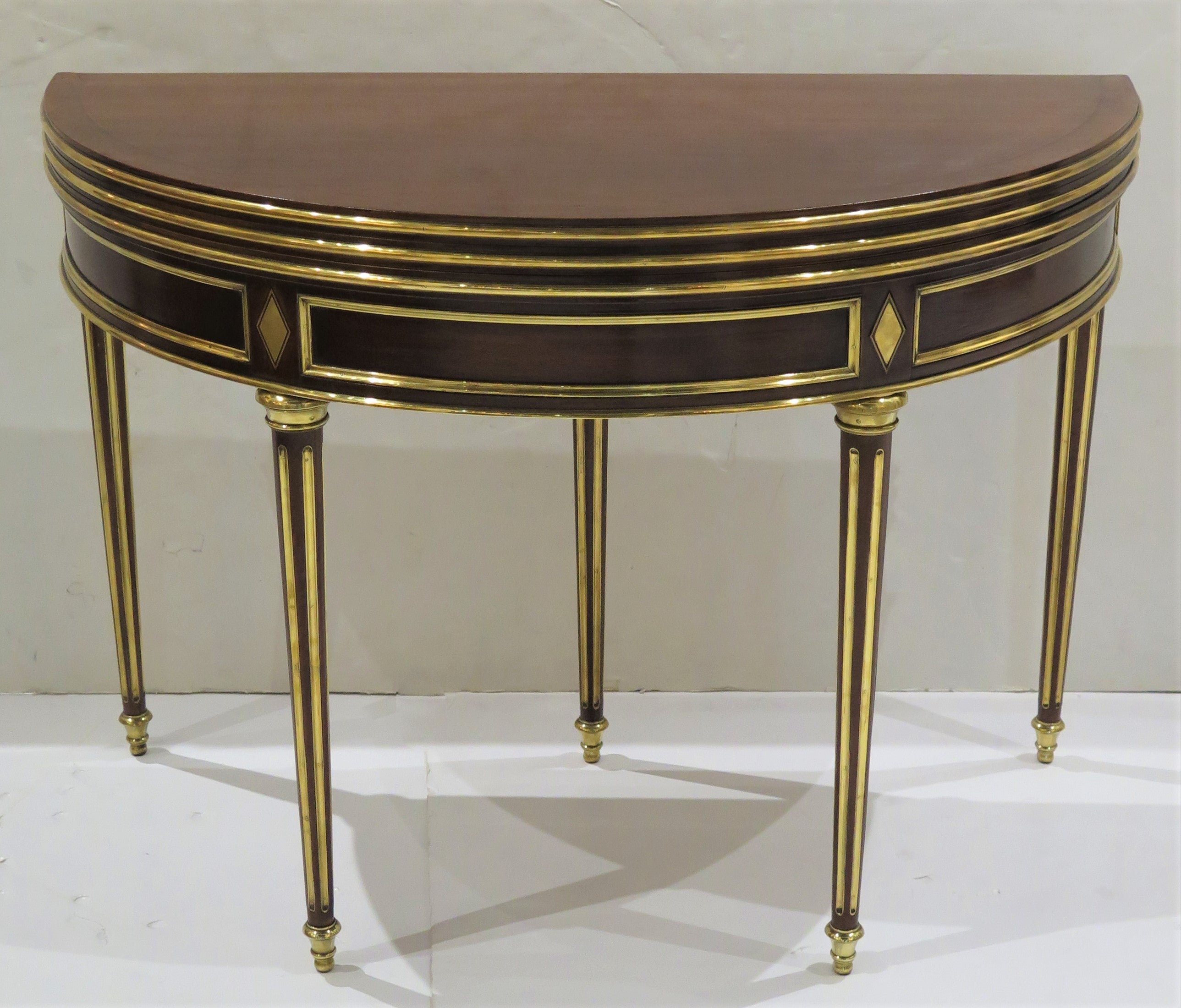 Louis XVI Flip Top Demilune Console / Supper / Card Table