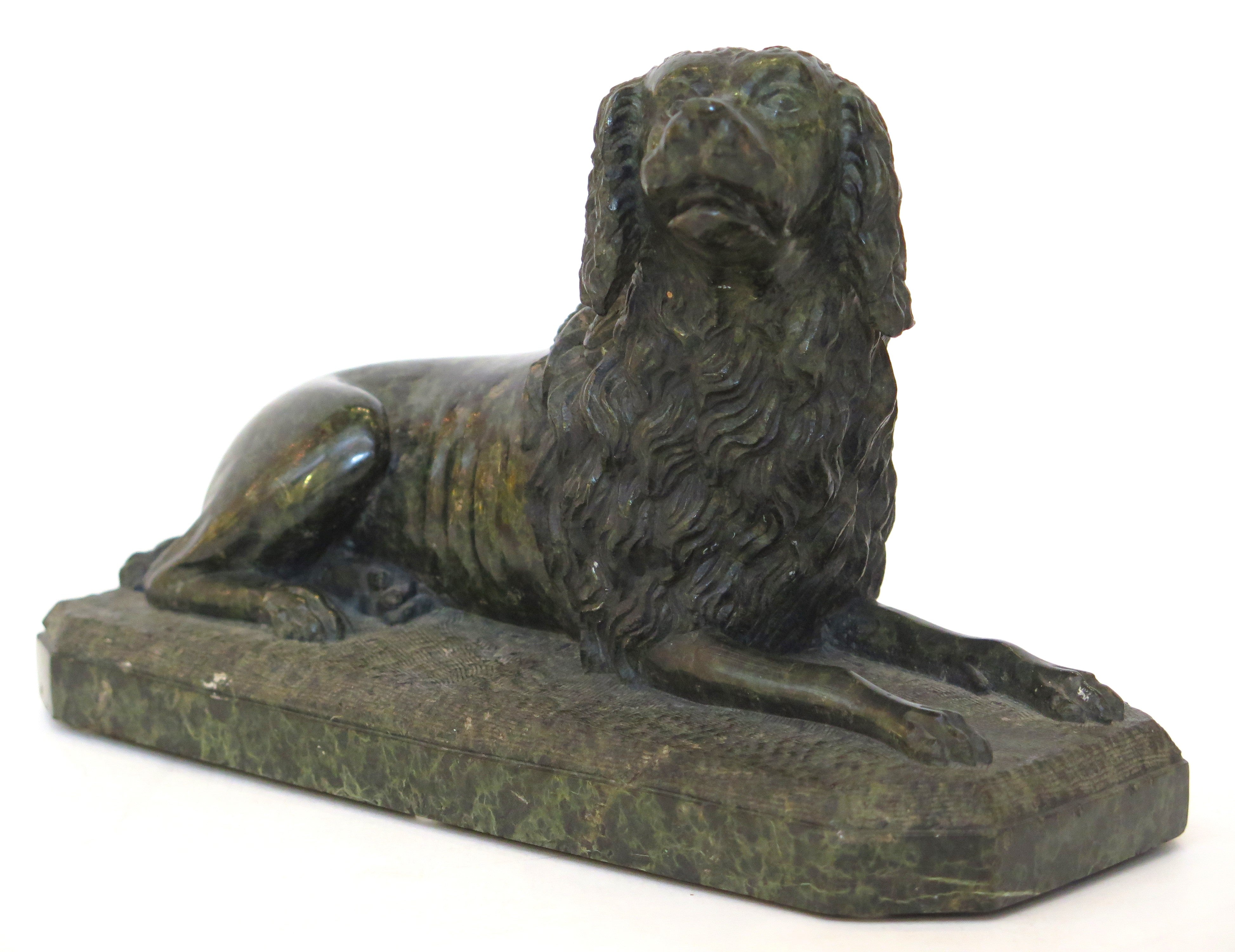 Italian Marble Sculpture of a Dog Lying Down