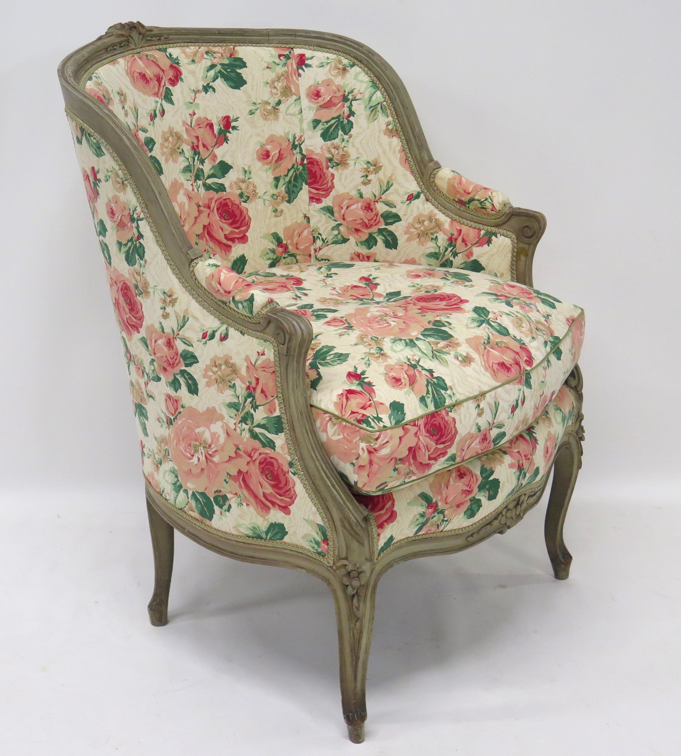 A Beautiful Louis XV Style Painted Bergere